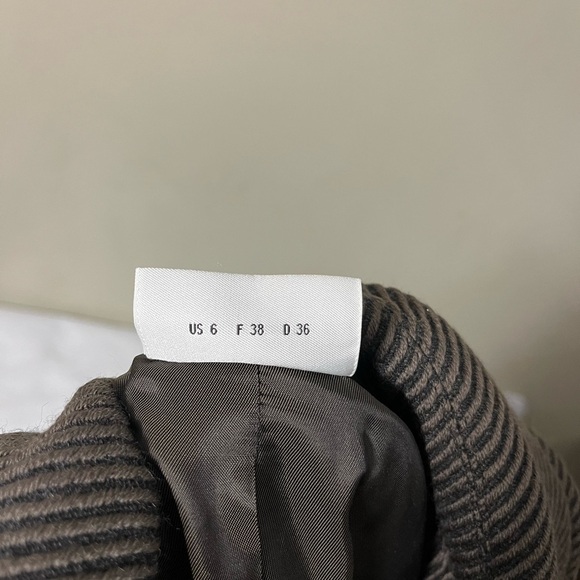 AKRIS Punto Wool Jacket 6 brown Striped Long Sleeve Textured Fabric Pockets - Picture 9 of 10